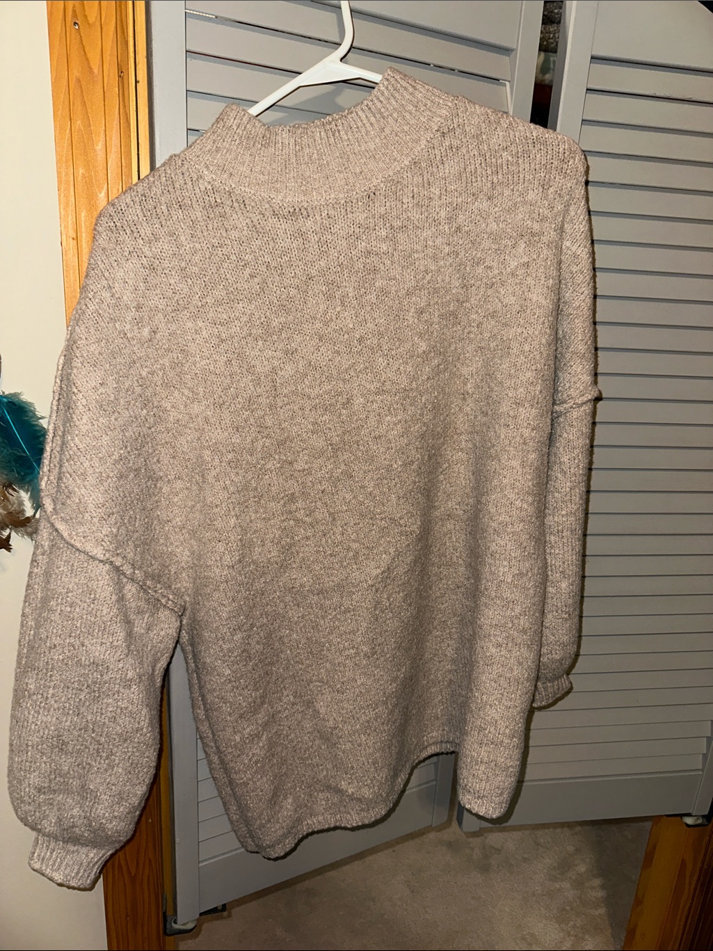 Amazon Women's Mock Neck Sweater In Taupe Heather